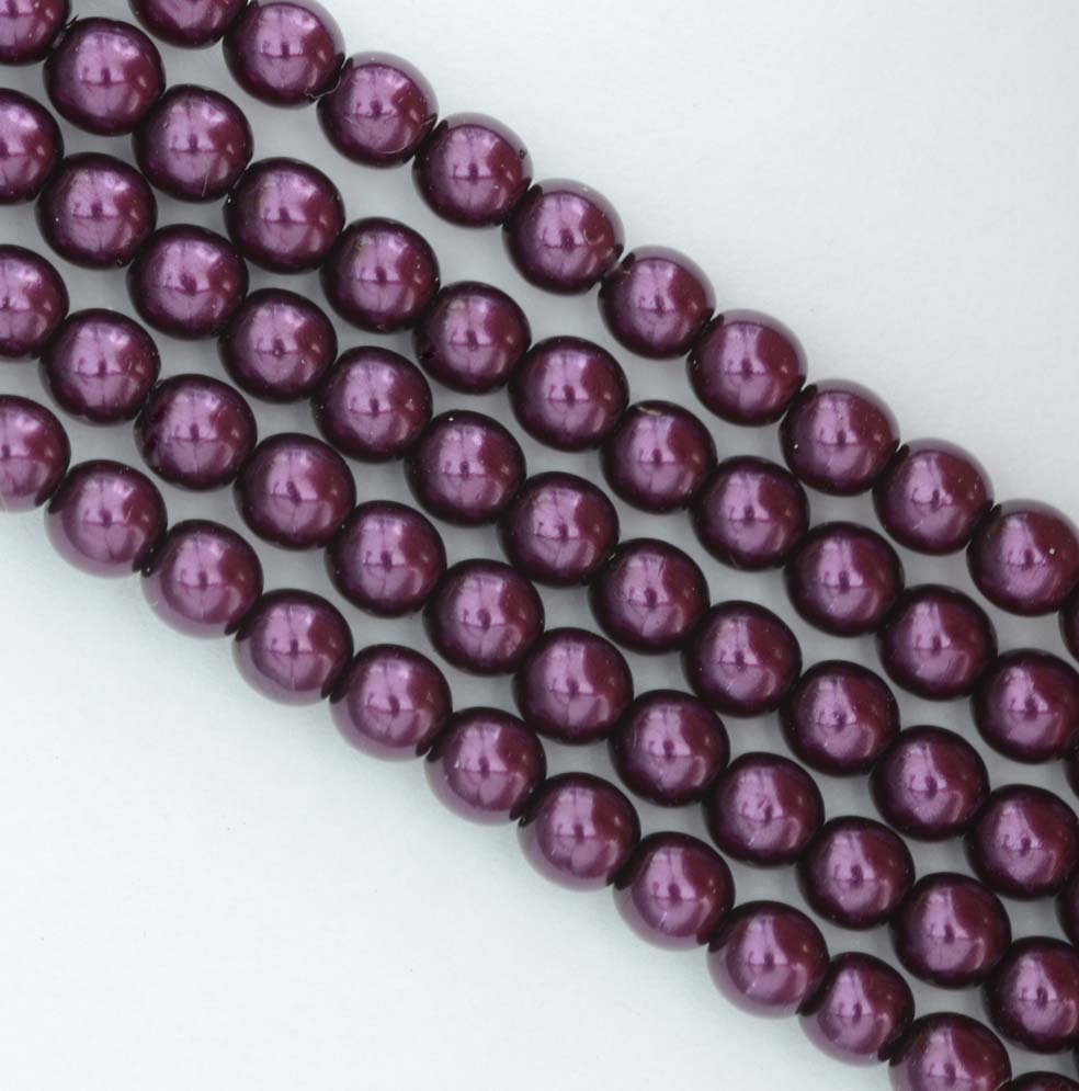 Glass Pearl Round Purple 2 3 4 mm Aubergine 70979 Czech Beads - jewelbeads4