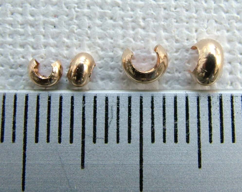 2.5mm Gold Filled Crimp Covers